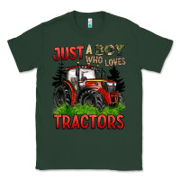 Sports Green just a boy who loves tractors red tractor Classic Tee - BarkalooDesign