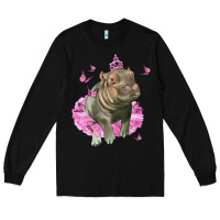 Black Baby Hippo With Tutu Long Sleeve Tee - LillyAllenDesigns