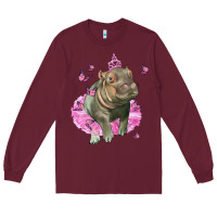 Burgundy Baby Hippo With Tutu Long Sleeve Tee - LillyAllenDesigns