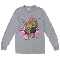 Heather Grey Baby Hippo With Tutu Long Sleeve Tee - LillyAllenDesigns