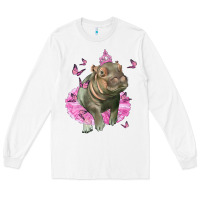 White Baby Hippo With Tutu Long Sleeve Tee - LillyAllenDesigns