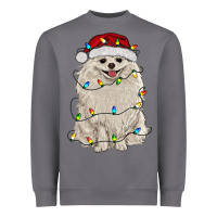 Storm white pomeranian with christmas lights Heavyweight Sweatshirt - RanaPortraitStore