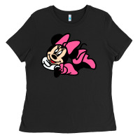 Black Minnie Mouse Ladies Tee - CowhideDigitalArt