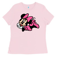 Bubblegum Pink Minnie Mouse Ladies Tee - CowhideDigitalArt