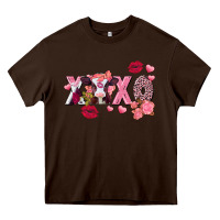 Chocolate Brown Xoxo baby Cow Valentine's Day Heavy Core Tee - FaDigitalArtStudio