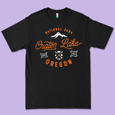 Crater Lake Oregon National Park Vintage Retro Premium Tee Designed By Artisfamous