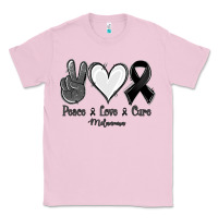 Bubblegum Pink Peace Love Cure Melanoma Cancer Classic Tee - Jasminsmagicworld