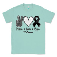 Seafoam Peace Love Cure Melanoma Cancer Classic Tee - Jasminsmagicworld