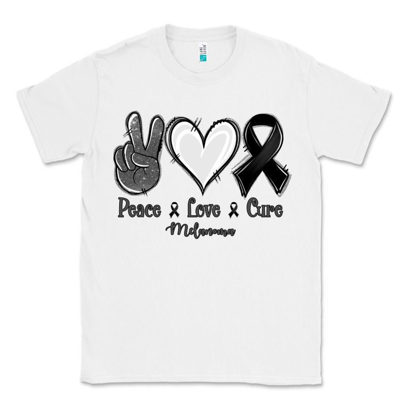 Peace Love Cure Melanoma Cancer Classic Tee by Jasminsmagicworld | Teevron