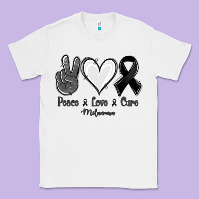 Peace Love Cure Melanoma Cancer Classic Tee Designed By Jasminsmagicworld