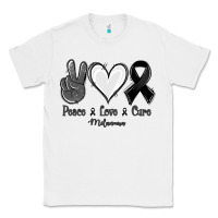 White Peace Love Cure Melanoma Cancer Classic Tee - Jasminsmagicworld