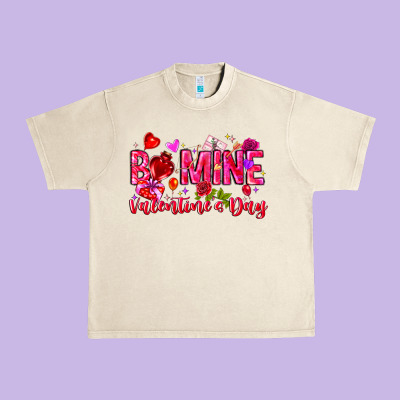 Be Mine Valentines Day Urban Heavy Tee Designed By Cowhidedigitalart