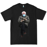 Black bernie sitting in the cold with mittens meme Premium Tee - artisFamous