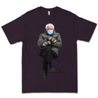 Plum bernie sitting in the cold with mittens meme Premium Tee - artisFamous