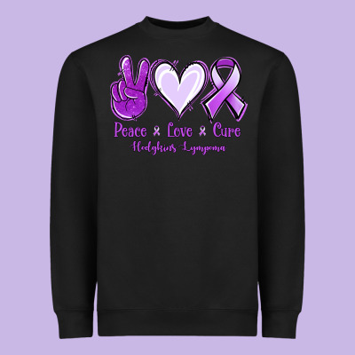 Peace Love Cure Odgkins Lympoma Heavyweight Sweatshirt Designed By Jasminsmagicworld