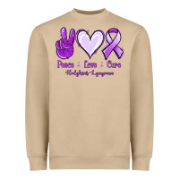 Mushroom Peace Love Cure Odgkins Lympoma Heavyweight Sweatshirt - Jasminsmagicworld