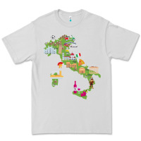Dove Grey Italy map Premium Tee - artisFamous