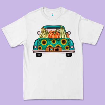 I Love Fall Truck Premium Tee Designed By Artisfamous