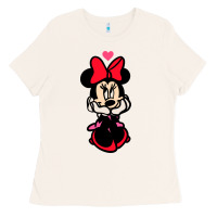 Bone Minnie Mouse Ladies Tee - CowhideDigitalArt