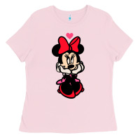 Bubblegum Pink Minnie Mouse Ladies Tee - CowhideDigitalArt