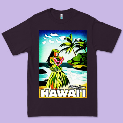 Hawaii Hula Girl Premium Tee Designed By Artisfamous