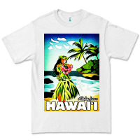 White hawaii hula girl Premium Tee - artisFamous
