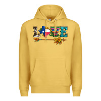 Antique Gold love texas serape cowhide cactus and sunflowers Premium Hoodie - Artiststas