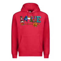 Cardinal love texas serape cowhide cactus and sunflowers Premium Hoodie - Artiststas