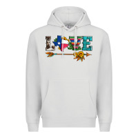 Dove Grey love texas serape cowhide cactus and sunflowers Premium Hoodie - Artiststas