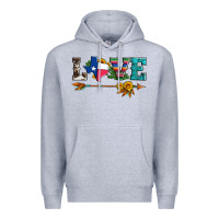 Heather Grey love texas serape cowhide cactus and sunflowers Premium Hoodie - Artiststas