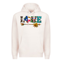 Pale Pink love texas serape cowhide cactus and sunflowers Premium Hoodie - Artiststas