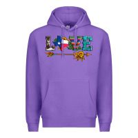 Purple love texas serape cowhide cactus and sunflowers Premium Hoodie - Artiststas