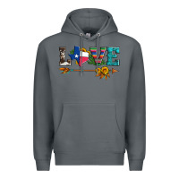 Rock love texas serape cowhide cactus and sunflowers Premium Hoodie - Artiststas