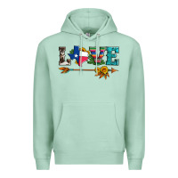 Seafoam love texas serape cowhide cactus and sunflowers Premium Hoodie - Artiststas
