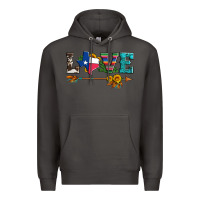 Smoke love texas serape cowhide cactus and sunflowers Premium Hoodie - Artiststas
