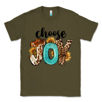 Army Green Western Choose Joy Classic Tee - FaDigitalArtStudio