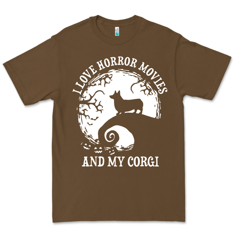 I Love Horror Movies And My Corgi Funny Corgi Premium Tee by artisFamous | Teevron