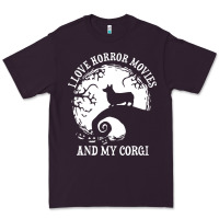 Plum i love horror movies and my corgi funny corgi Premium Tee - artisFamous