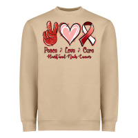Mushroom Peace Love Cure Heart And Neck Cancer Heavyweight Sweatshirt - Jasminsmagicworld