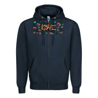 Navy for the love of the game American football Zipper Hoodie - Jasminsmagicworld