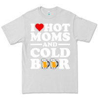 Dove Grey i love heart hot moms cold beer funny adult drinking joke Premium Tee - artisFamous