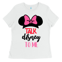 White Minnie Mouse Ladies Tee - CowhideDigitalArt