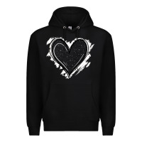 Black black glitter heart Premium Hoodie - Jasminsmagicworld