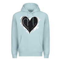 Blue Mist black glitter heart Premium Hoodie - Jasminsmagicworld