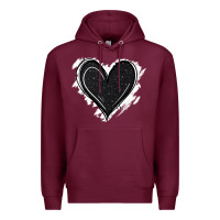 Burgundy black glitter heart Premium Hoodie - Jasminsmagicworld