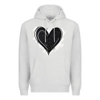 Dove Grey black glitter heart Premium Hoodie - Jasminsmagicworld