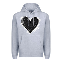 Heather Grey black glitter heart Premium Hoodie - Jasminsmagicworld