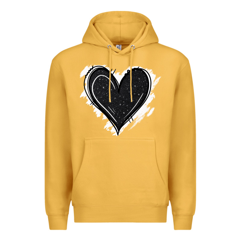 Black Glitter Heart Premium Hoodie by Jasminsmagicworld | Teevron