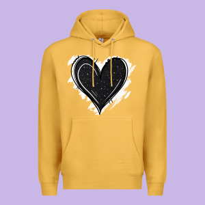 Black Glitter Heart Premium Hoodie Designed By Jasminsmagicworld