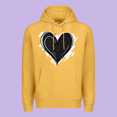 Black Glitter Heart Premium Hoodie Designed By Jasminsmagicworld